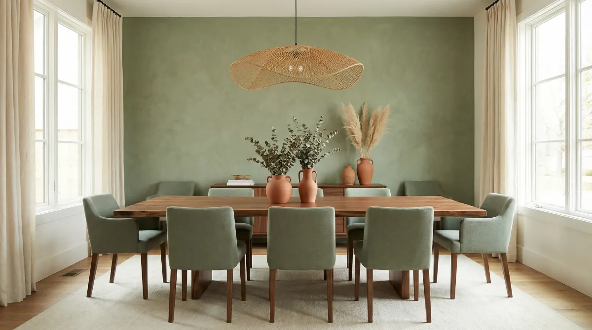 Interior designer selecting coordinated paint samples for a cohesive living room palette